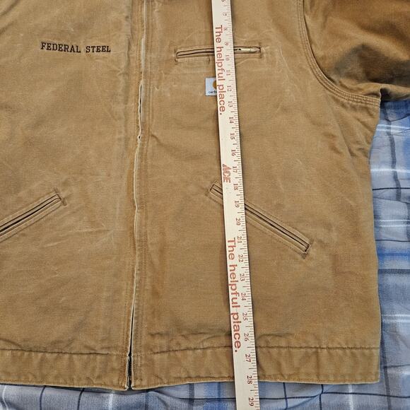 Vintage Carhartt J01 BRN Duck Lined Detroit Jacket Made In The USA Size 52 Tall - Picture 12 of 14